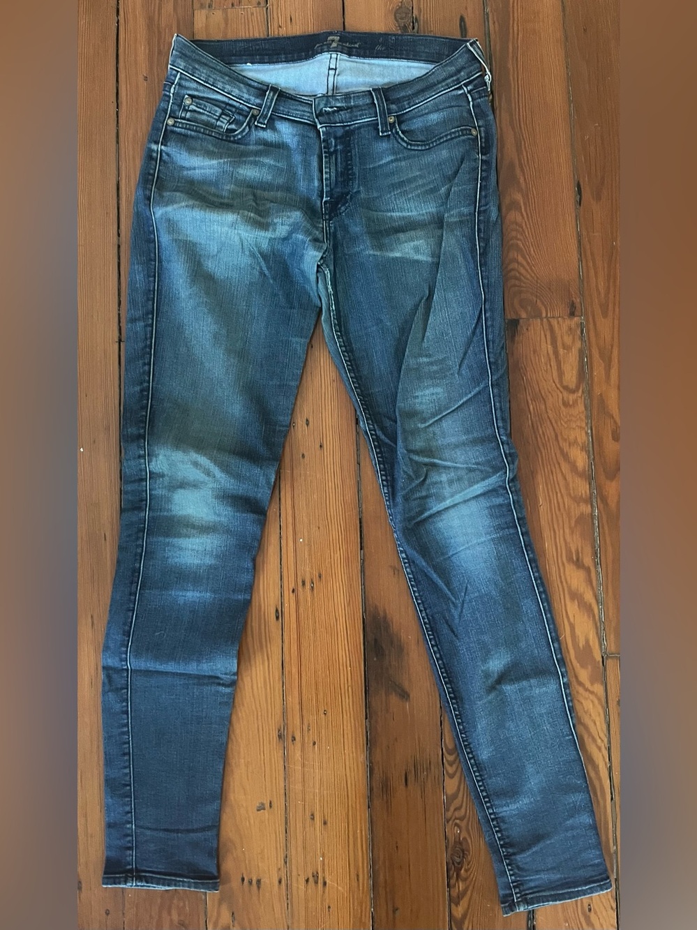 7 For All Mankind Skinny Jeans Size 29 Blue Stretch Denim
